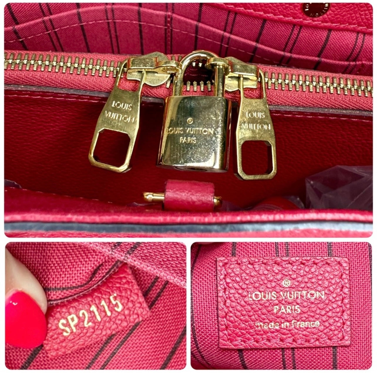 Louis Vuitton Montaigne BB Monogram Dahlia Empreinte Leather Satchel Bag