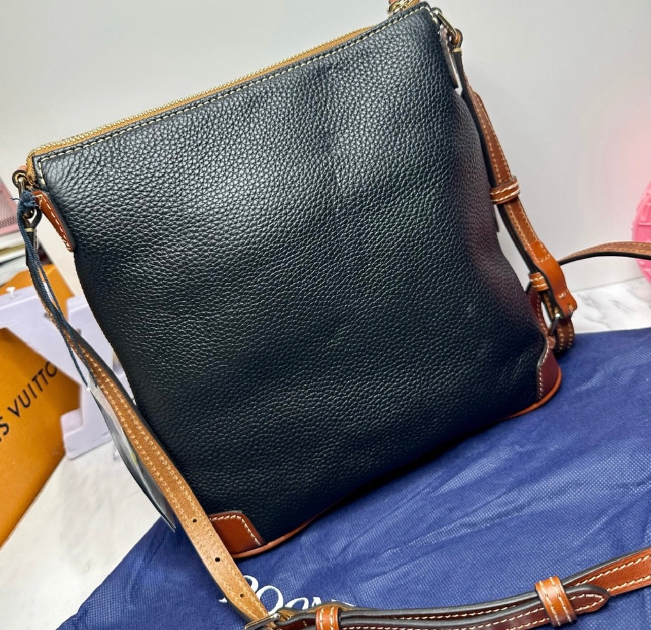Dooney & Bourke Black Pebble Grain Leather Crossbody Bag