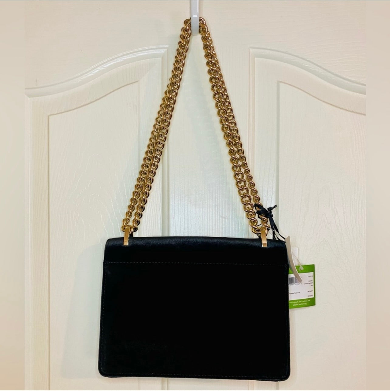 New Kate Spade New York Cameron St Floral Embellish Marci Black Velvet Crossbody Handbag