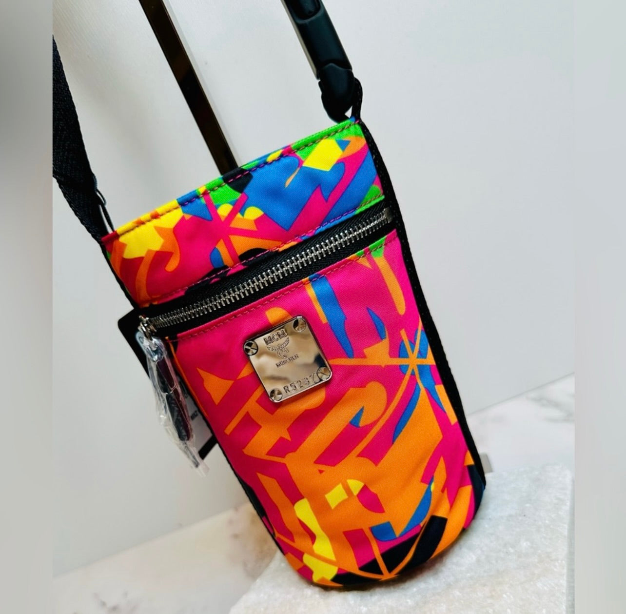 New Unisex MCM Cubic Camouflage Multicolor Nylon Ottomar Bottle Holder Bag