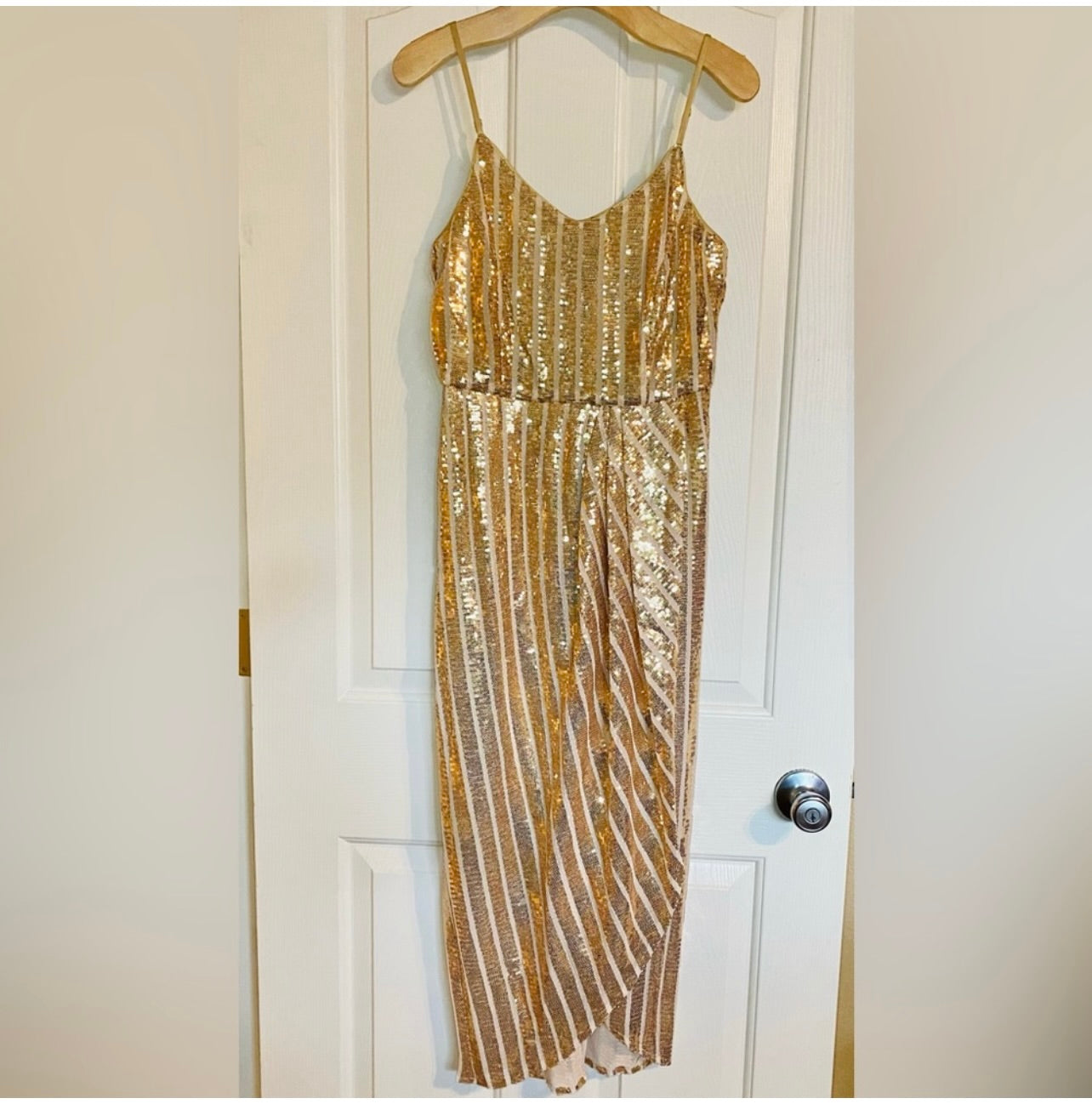 Nanette Lepore Metallic Gold Sequin Cocktail Dress