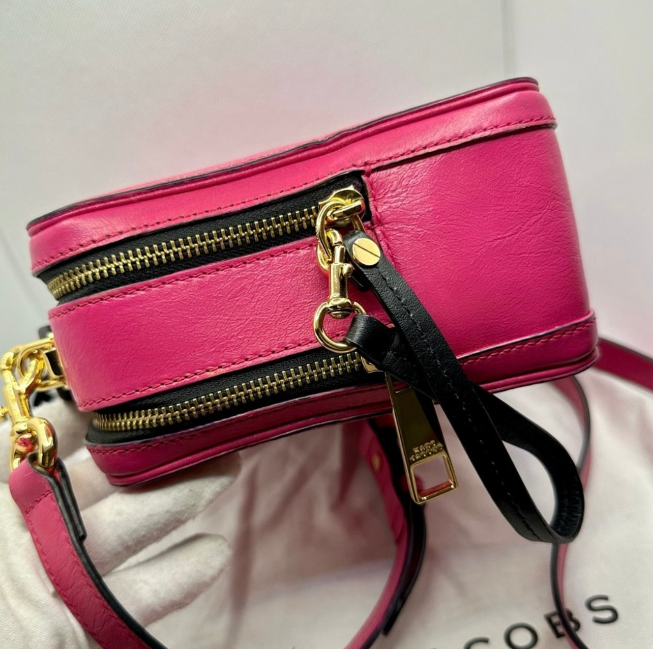 Marc Jacobs Hot Pink Distressed Leather The Box 23 Crossbody Bag
