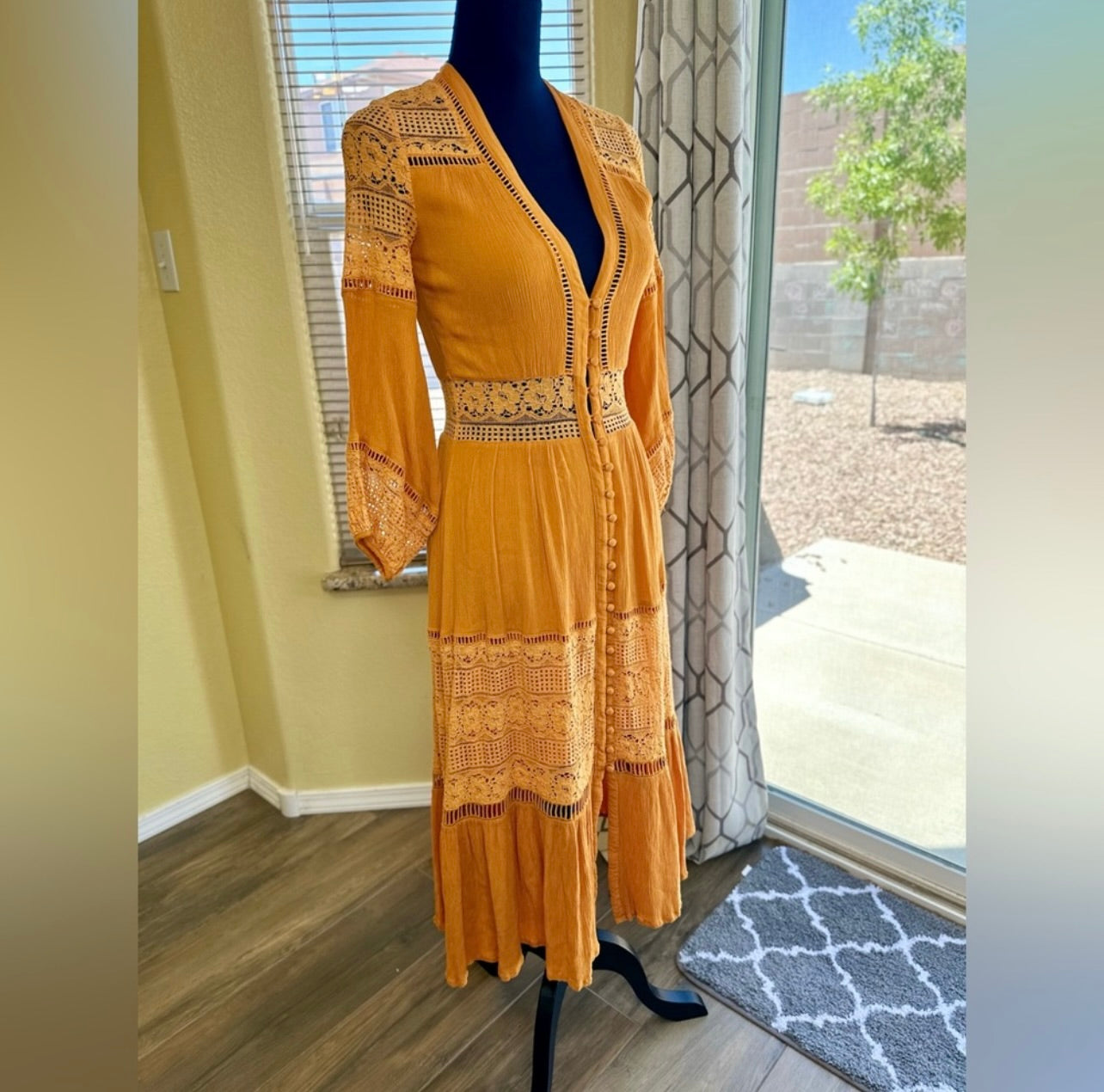 Vintage Spell & the Gypsy Collective Maple Olivia Luxe Lace Midi Dress