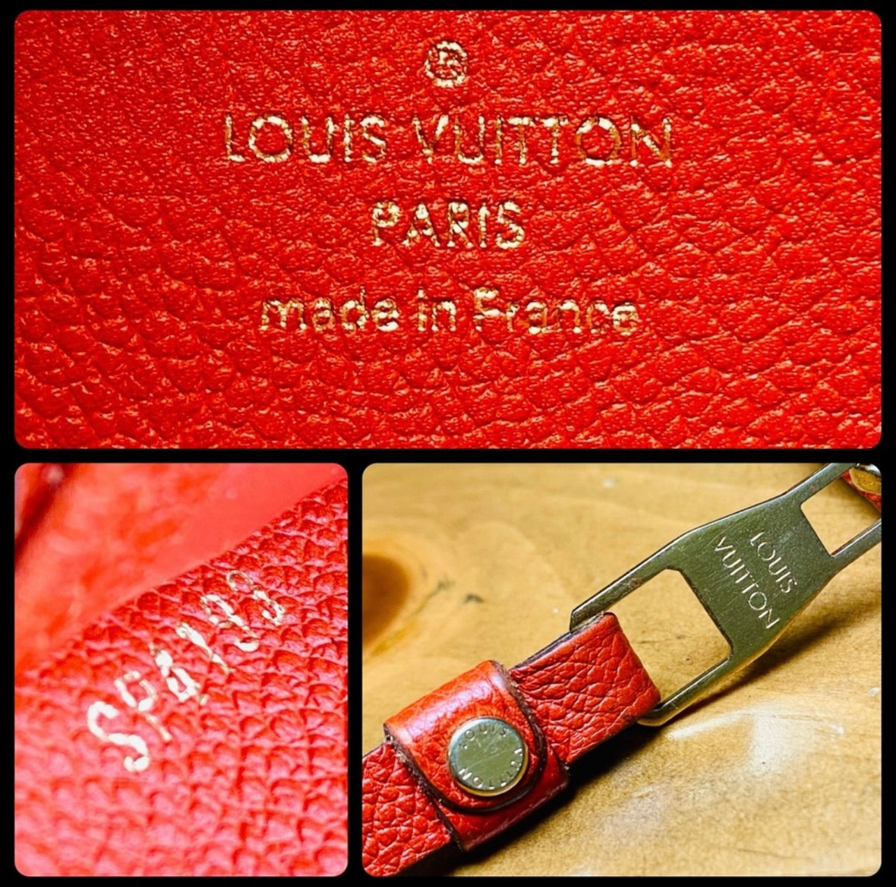 Louis Vuitton Red Poppy Supple Monogram Empreinte Leather Zippy Wallet