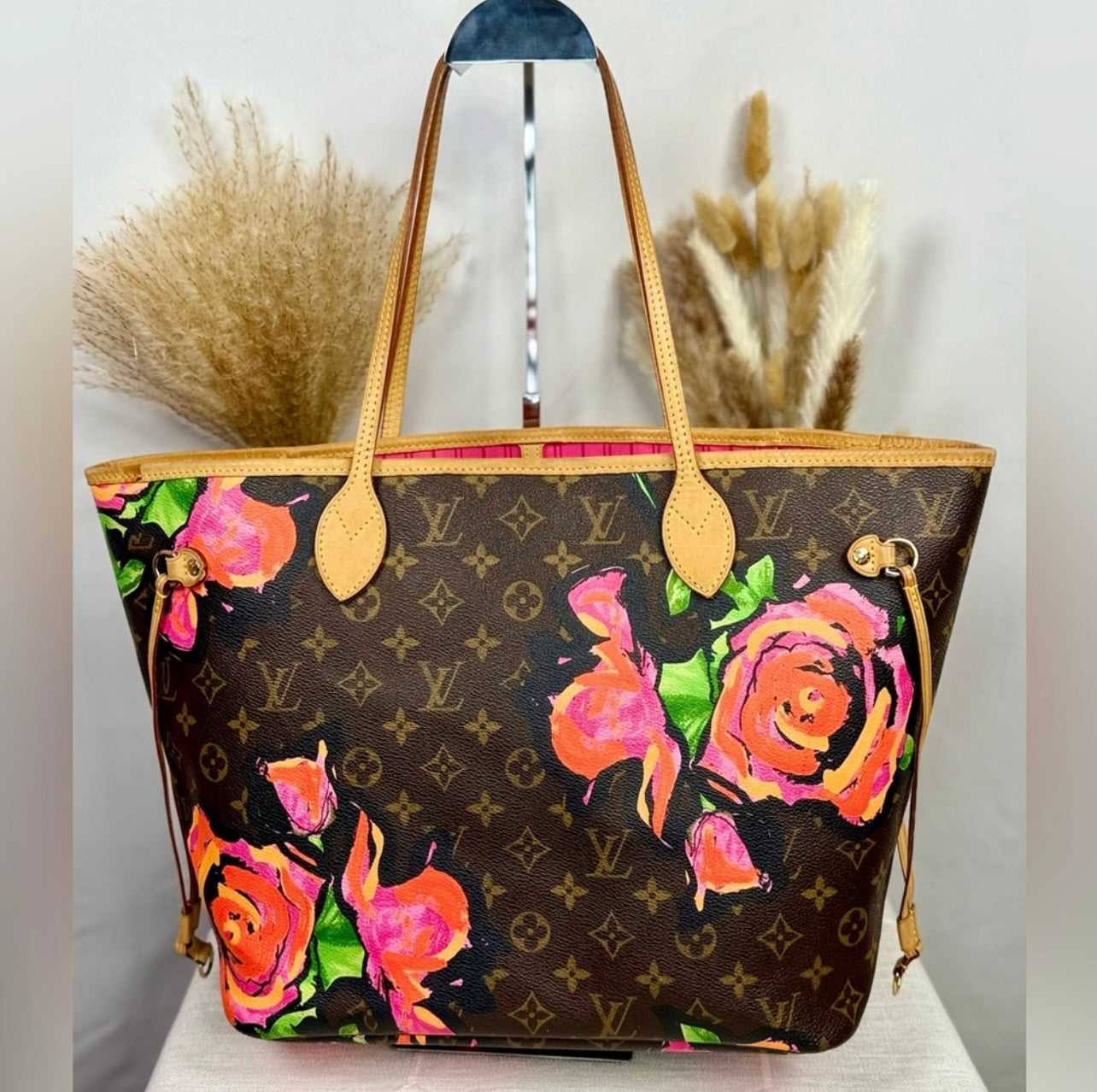 Louis Vuitton Limited Edition Stephen Sprouse Monogram Roses Neverfull MM Bag