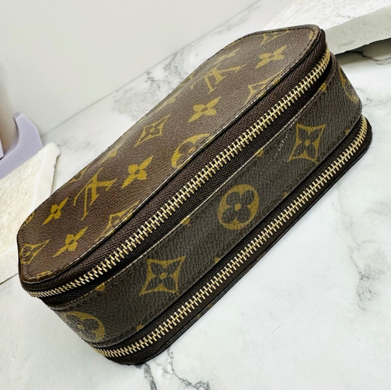 Vintage Louis Vuitton Monogram Trousse Brush PM Cosmetic Pouch