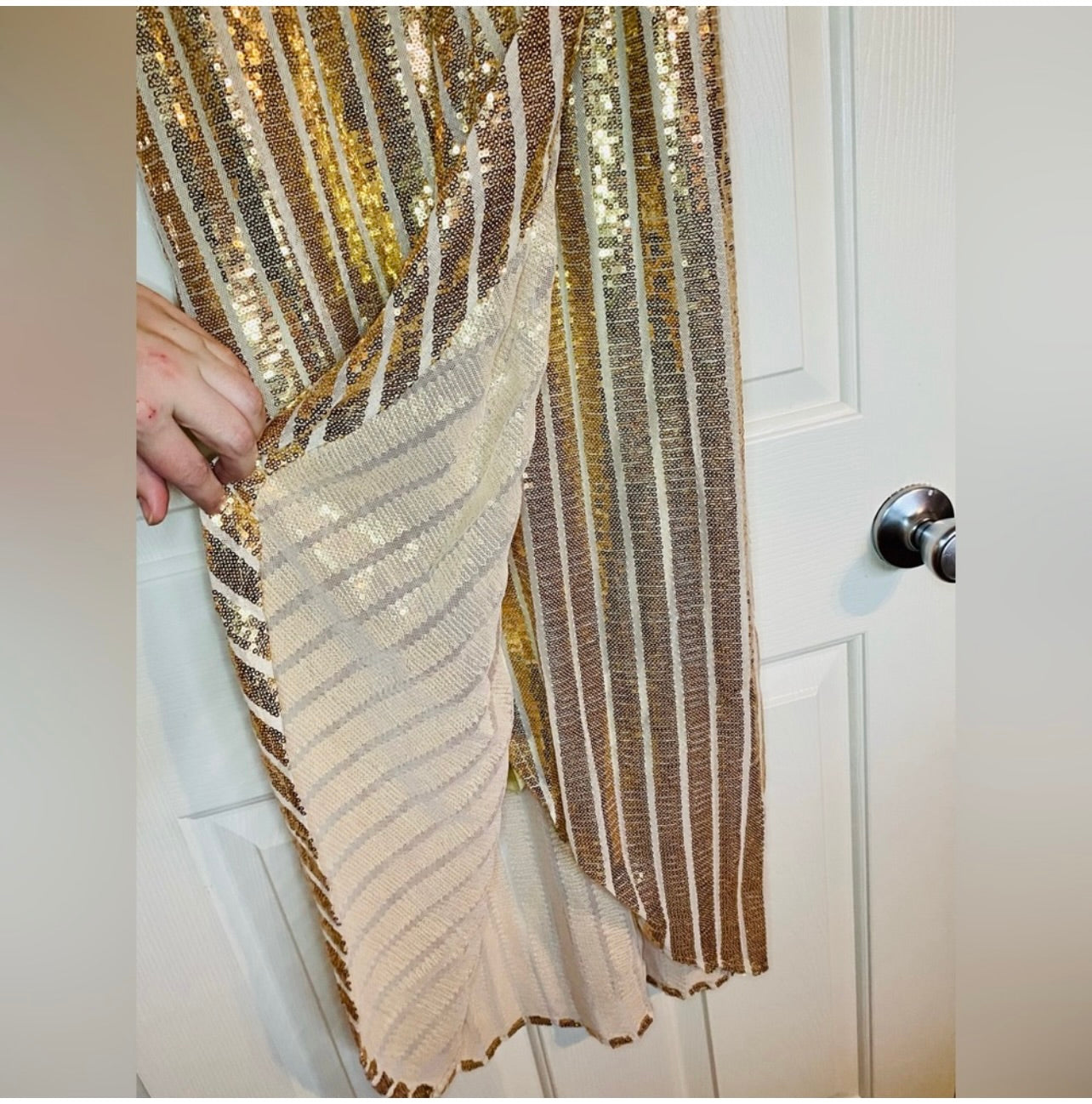 Nanette Lepore Metallic Gold Sequin Cocktail Dress