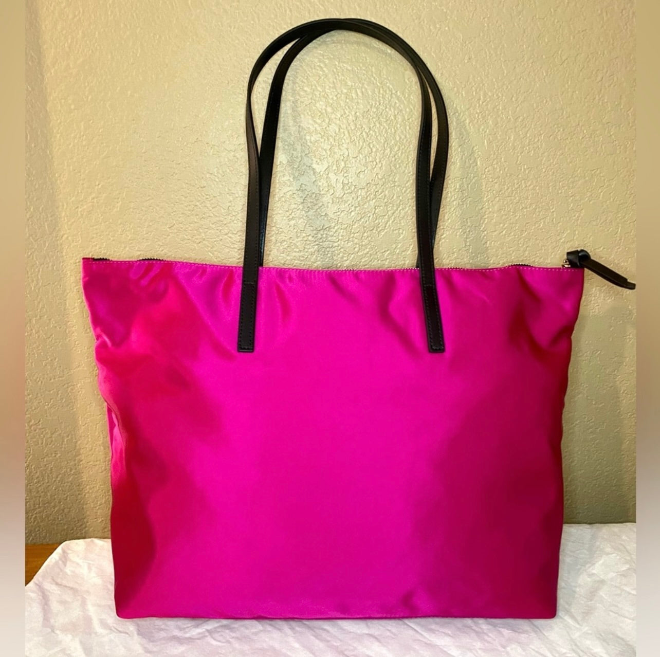 New VERSACE Flamingo Pink Nylon Medusa Tote Bag