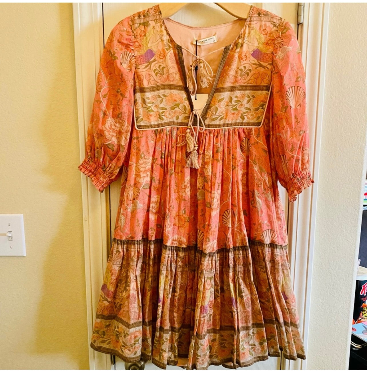 Spell & the Gypsy Collective Coral Seashell Boho Mini Dress