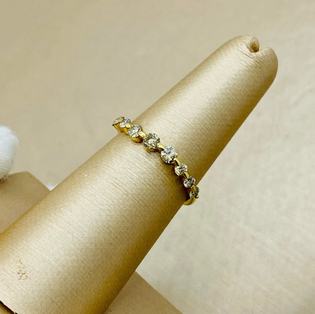 18k Yellow Gold Curved .60 ctw Diamond Ring