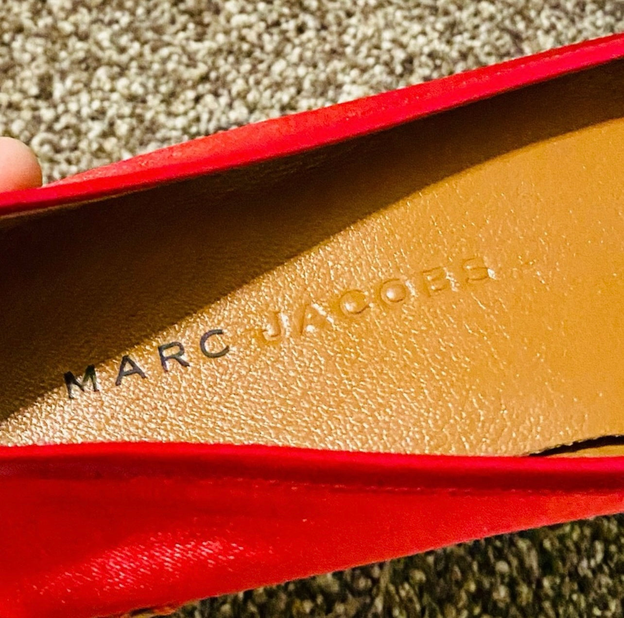 Marc Jacobs Vintage Satin & Leather Red Ballet Flats w/ Bow Accent