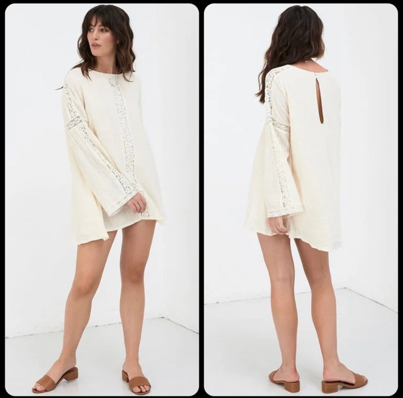 New Spell & The Gypsy Collective Cream Doe Eyed Mini Dress