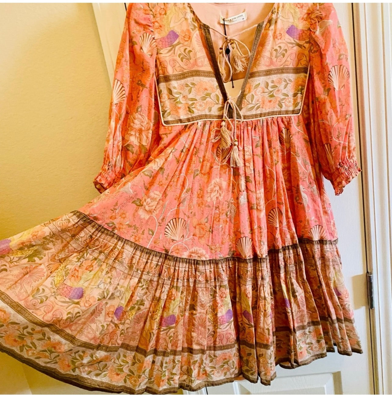 Spell & the Gypsy Collective Coral Seashell Boho Mini Dress