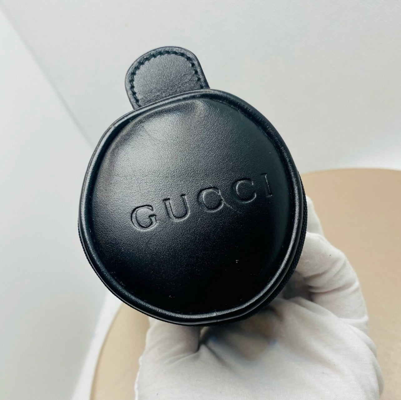 Vintage GUCCI Canvas & Leather Bamboo Zip Cosmetic Pouch