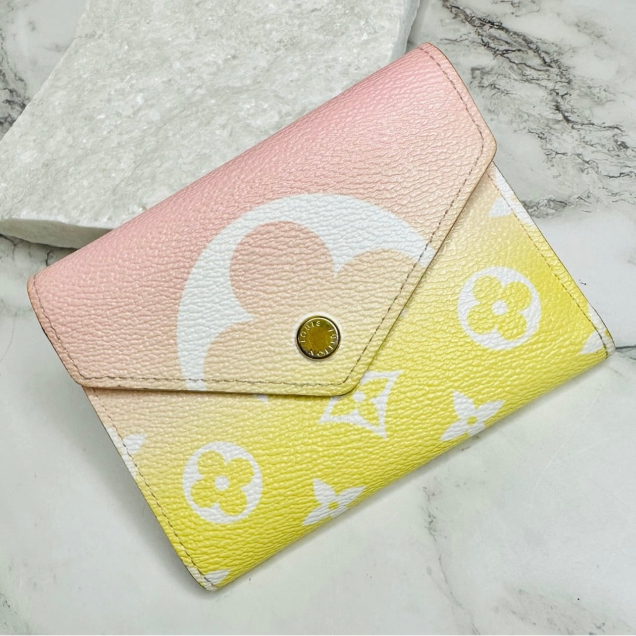 Louis Vuitton Victorine Rose & Yellow 2021 By The Pool Wallet