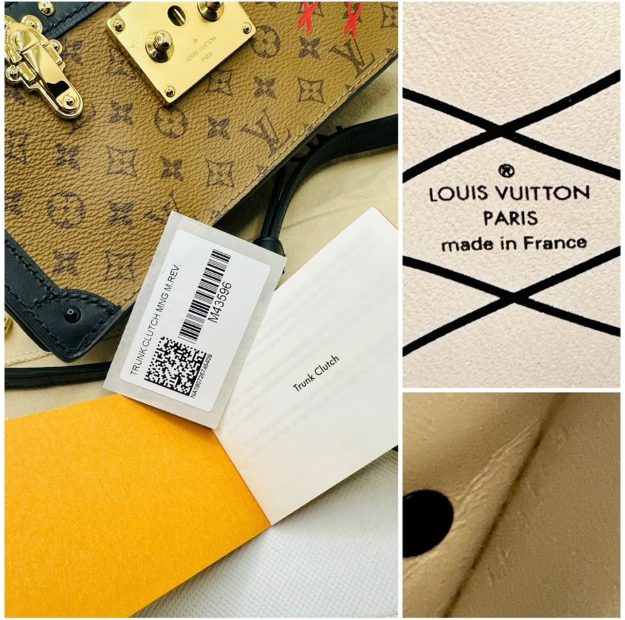 New Louis Vuitton Reverse Monogram Trunk Clutch w/ Strap