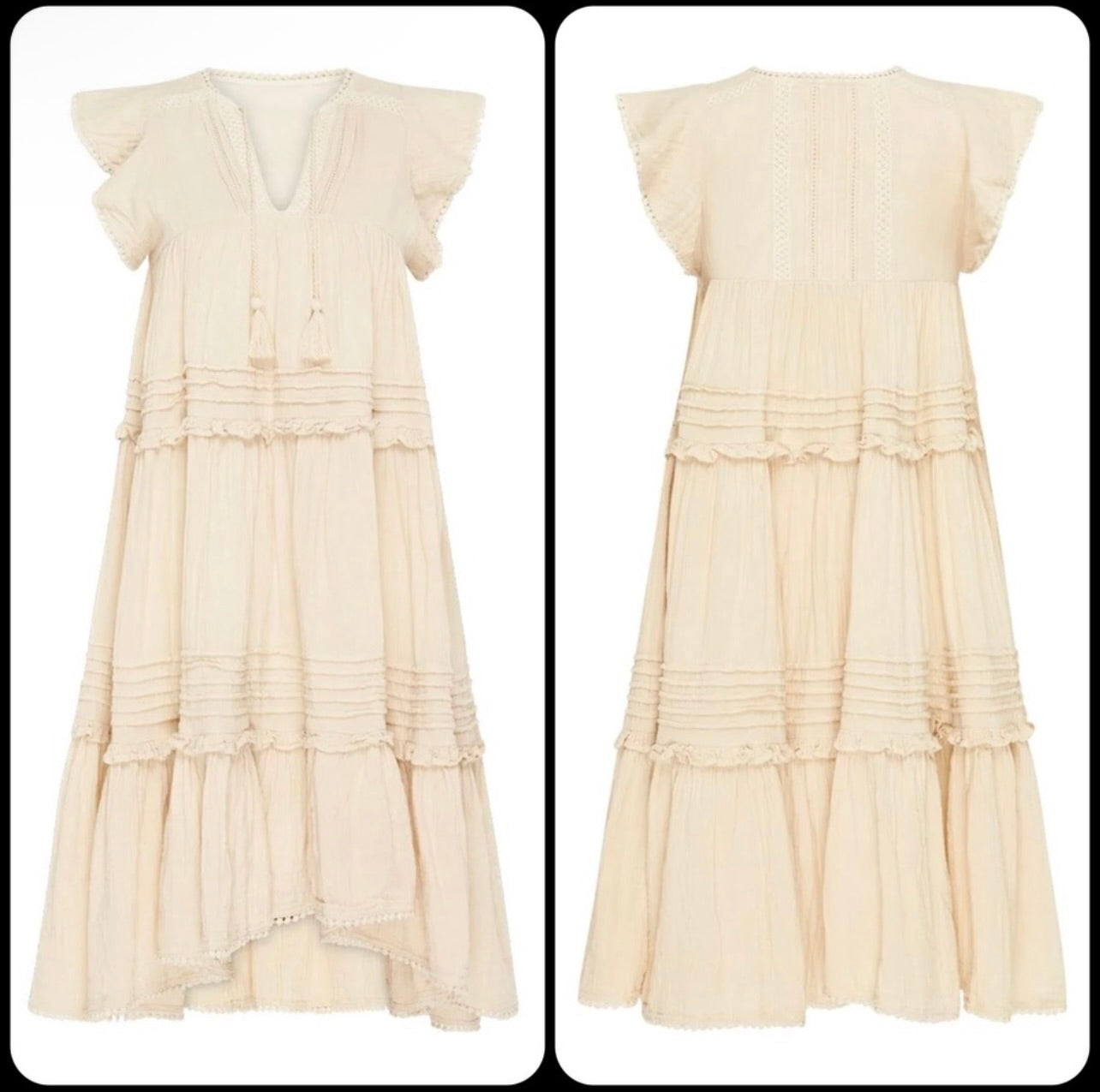 Spell & the Gypsy Collective Sand Beige Hanalei Midi Dress