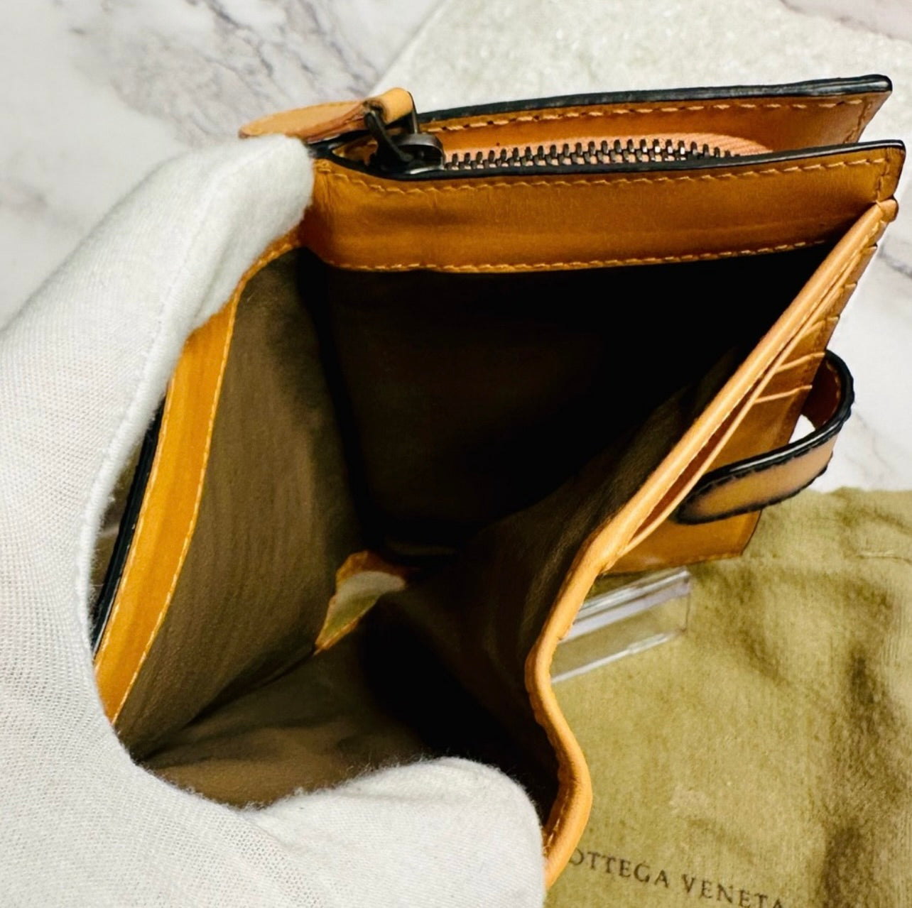 EUC Rare Bottega Veneta Medium Nappa Intrecciato Woven Leather French Compact Wallet