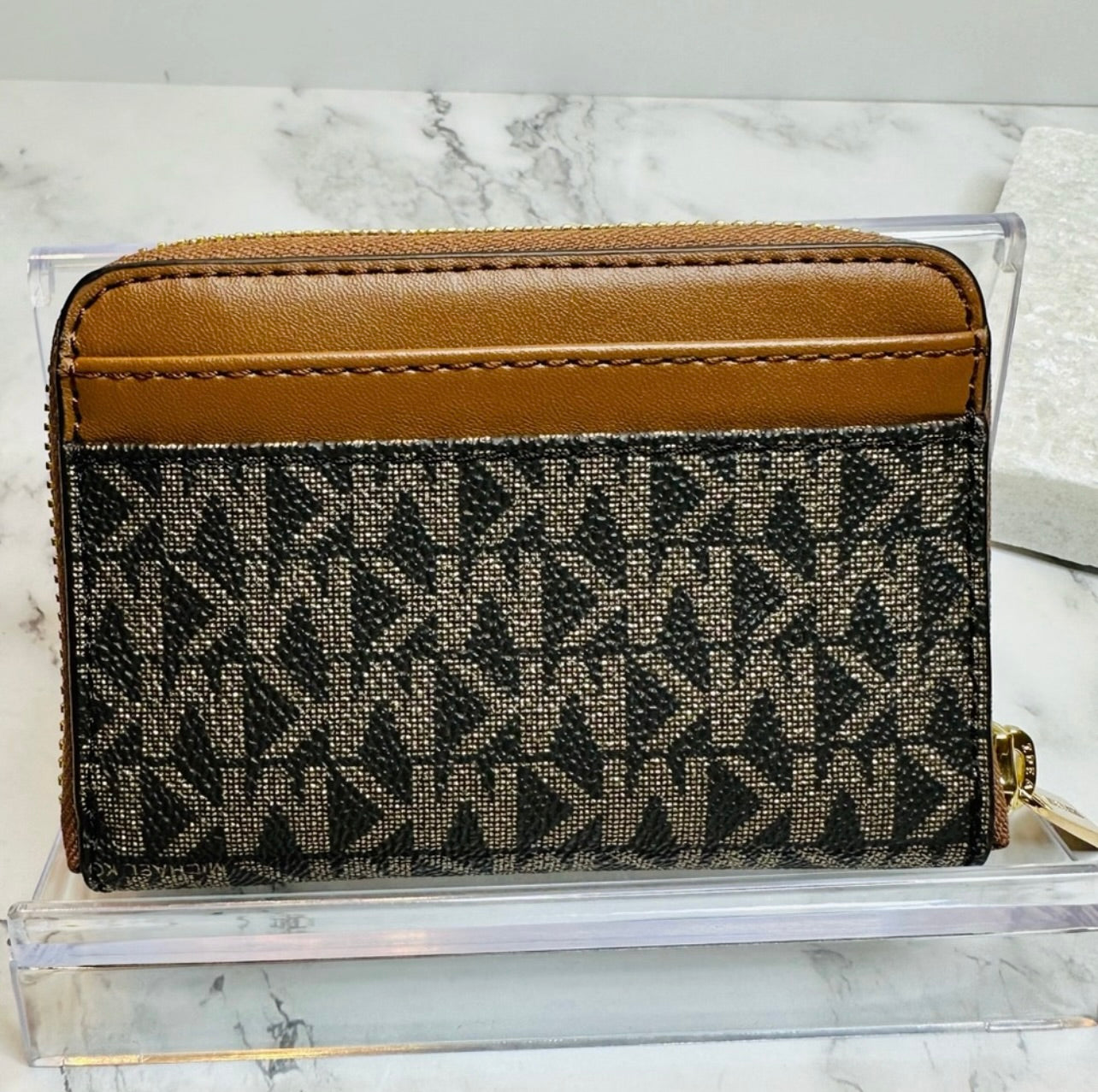 New Michael Kors Jet Set Travel Medium Zip Around Card Case Zip Around Wallet