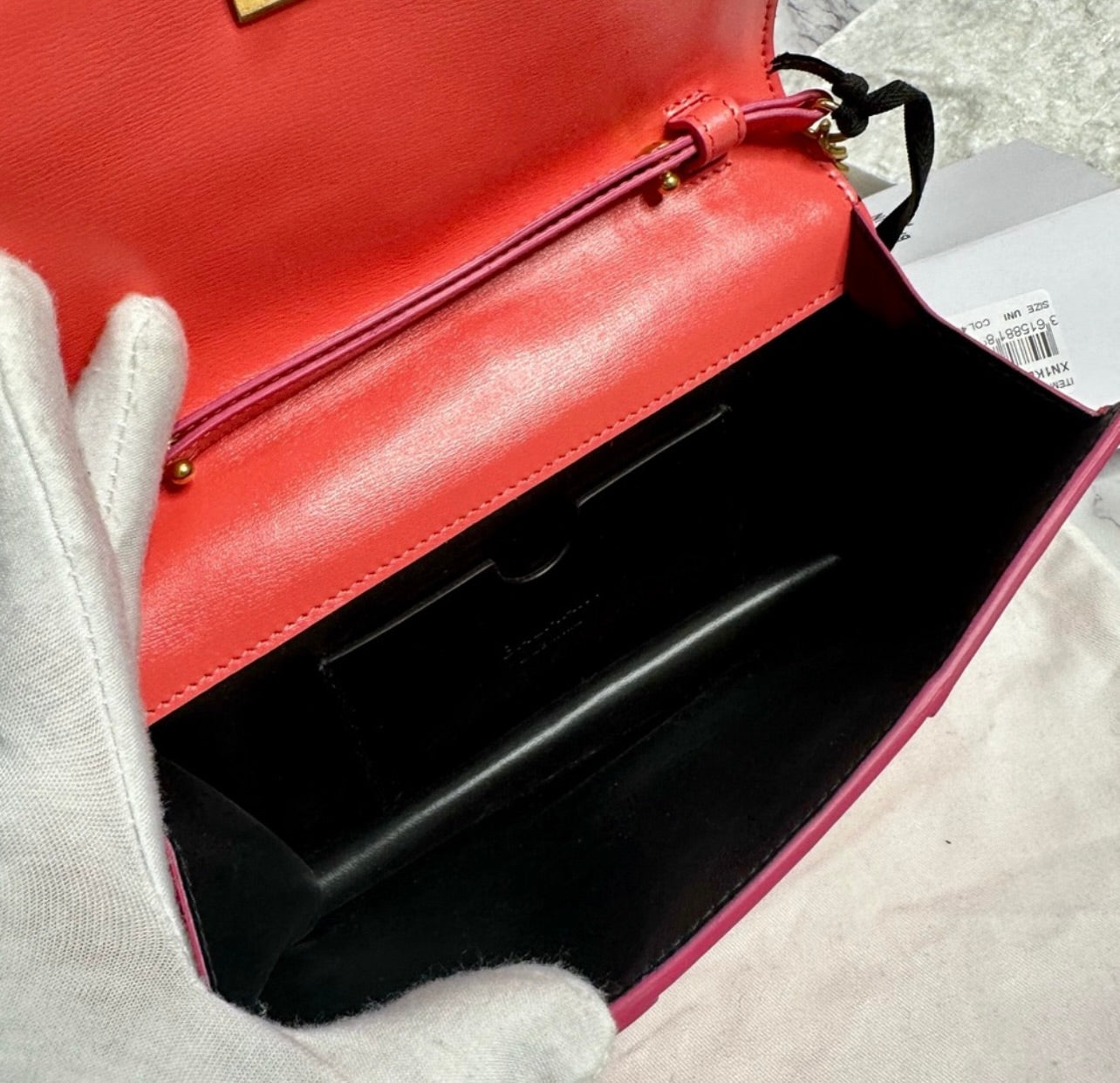 New Balmain Mini 1945 Rose Saumon Quilted Leather Bag