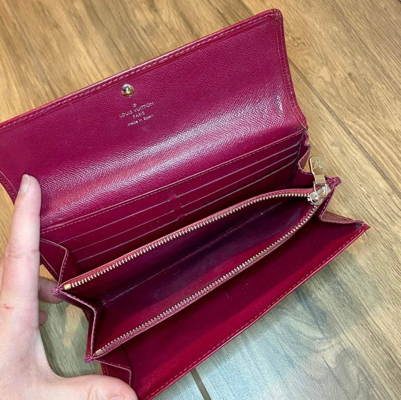 Vintage Louis Vuitton Raspberry Epi Leather Long Wallet