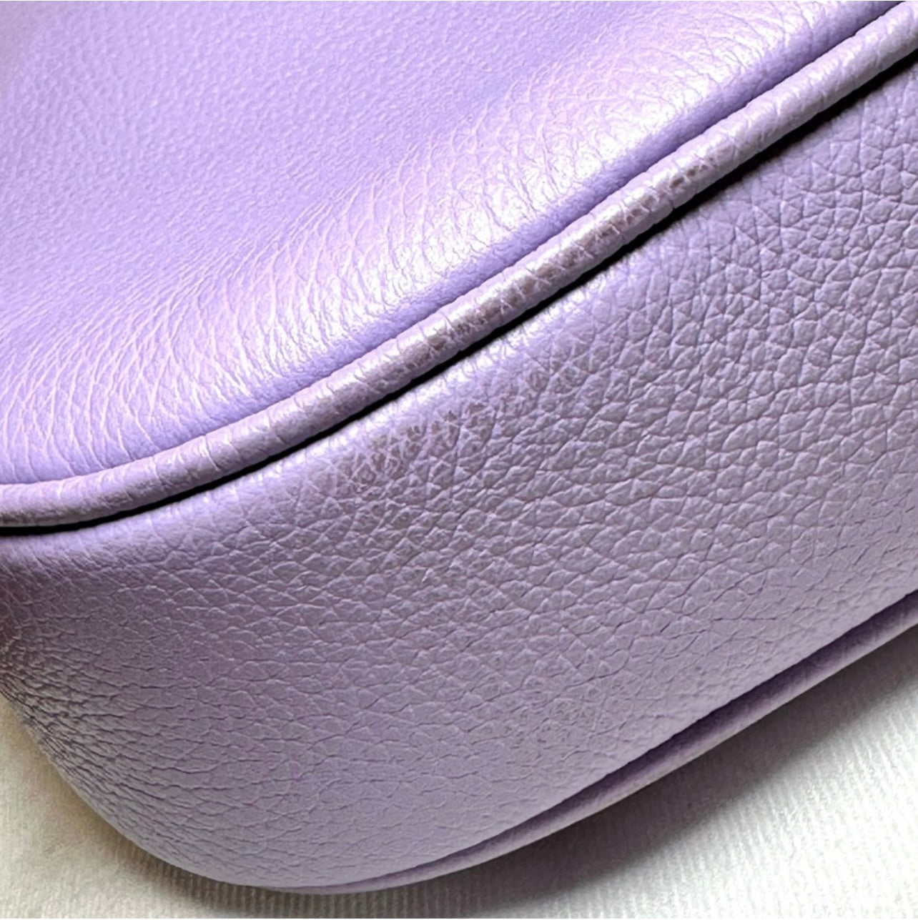 EUC Versace La Medusa Lilac Pebbled Leather Mini Hobo Bag