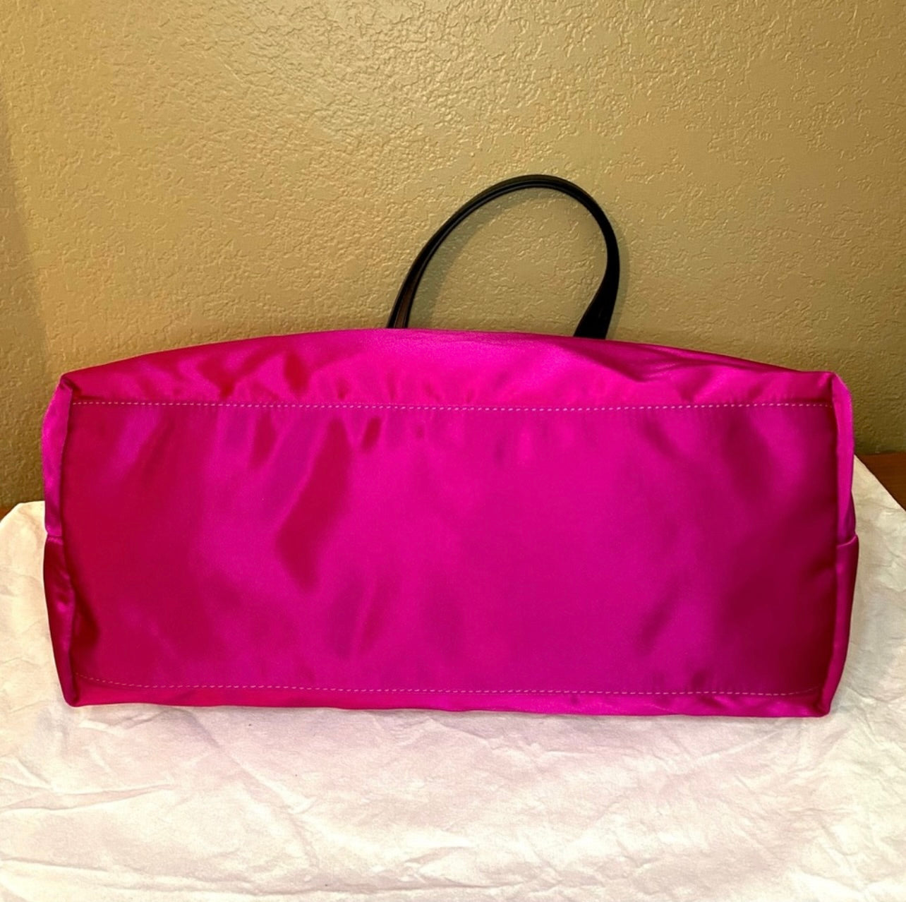 New VERSACE Flamingo Pink Nylon Medusa Tote Bag