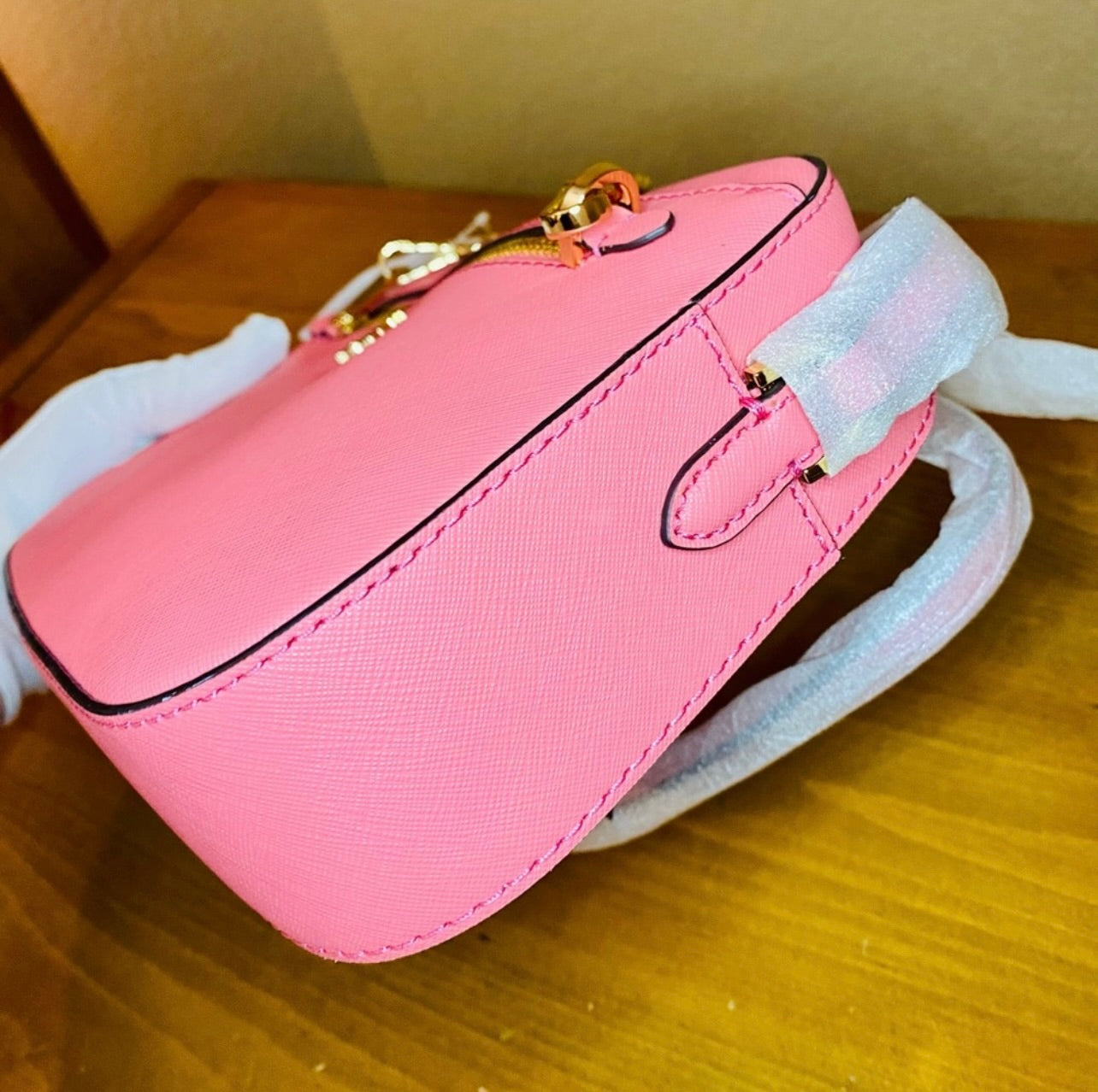 New Michael Kors Jet Set Large Tea Rose Pink Saffiano Leather Crossbody Bag