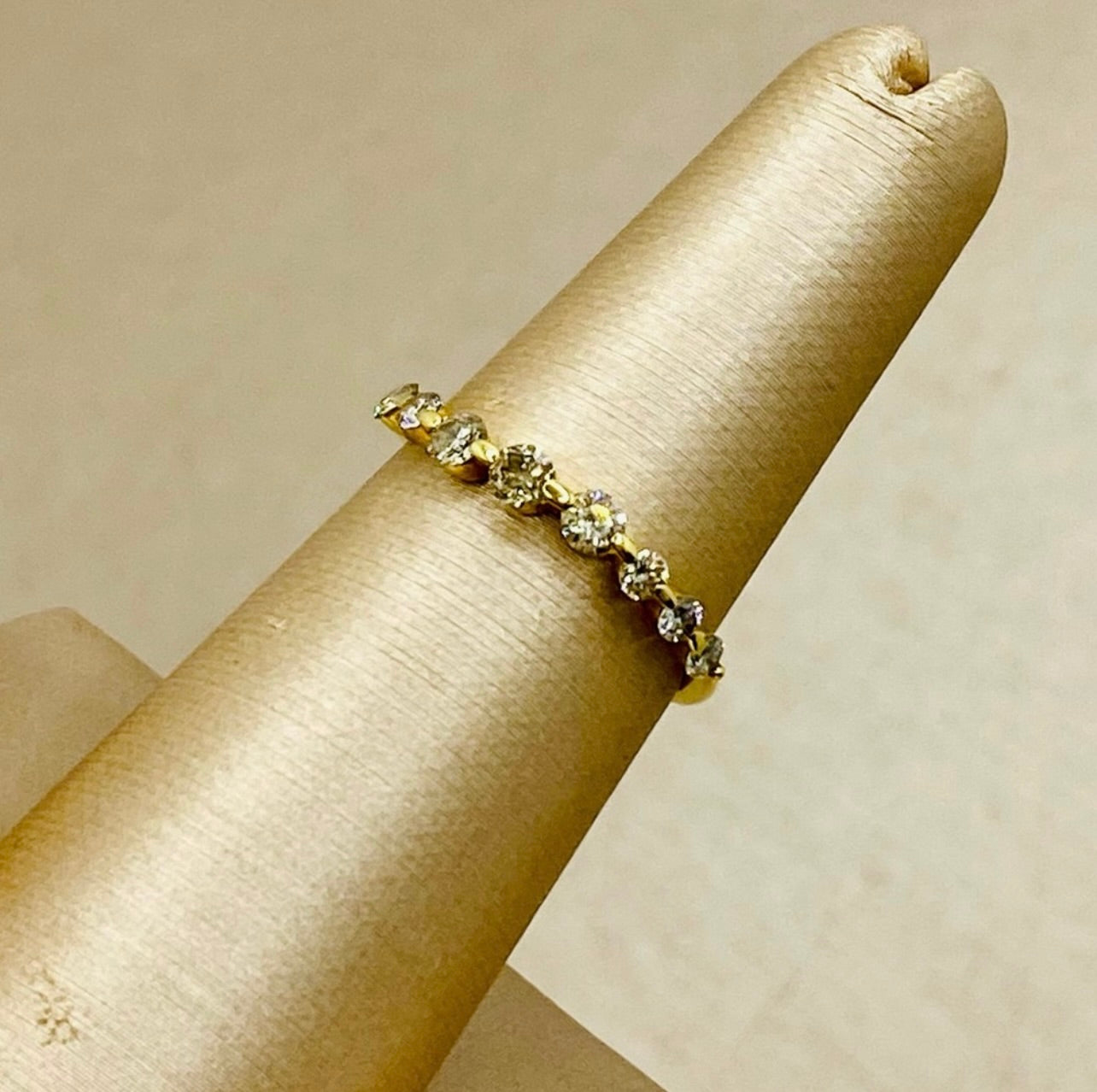 18k Yellow Gold Curved .60 ctw Diamond Ring