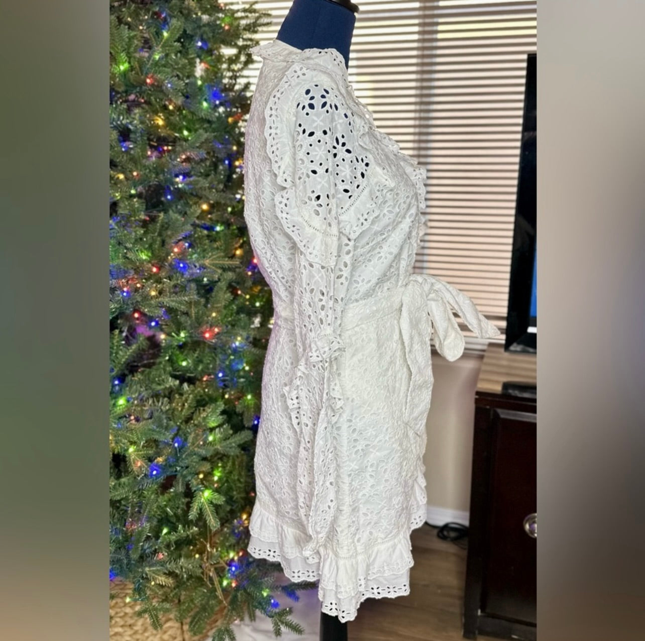 New Veronica Beard White Floral Eyelet Julia Dress