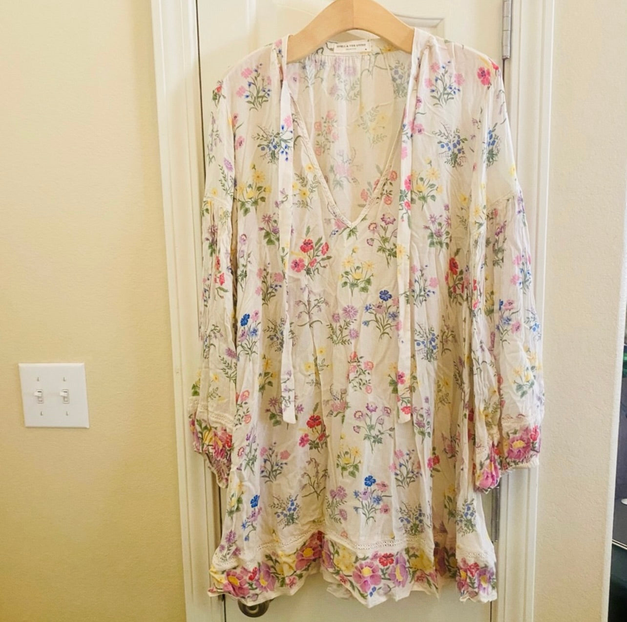 Spell & the Gypsy Collective Gardenia Posy Long Sleeve Mini Dress