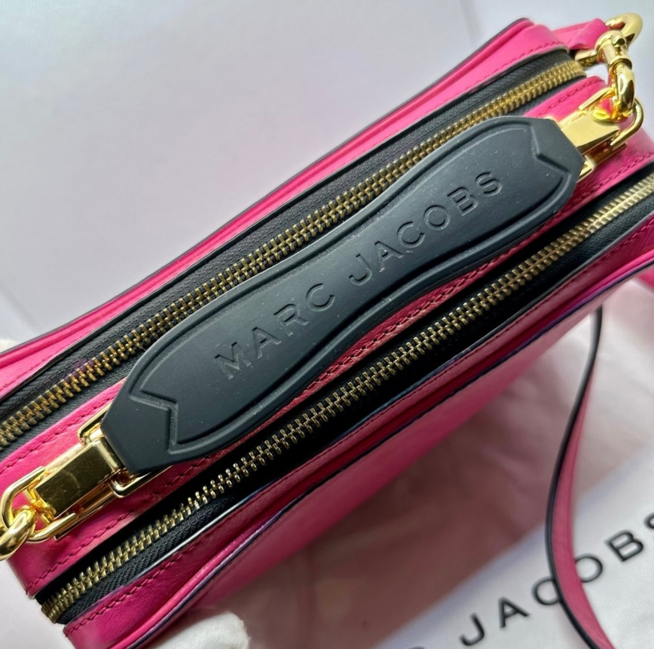 Marc Jacobs Hot Pink Distressed Leather The Box 23 Crossbody Bag