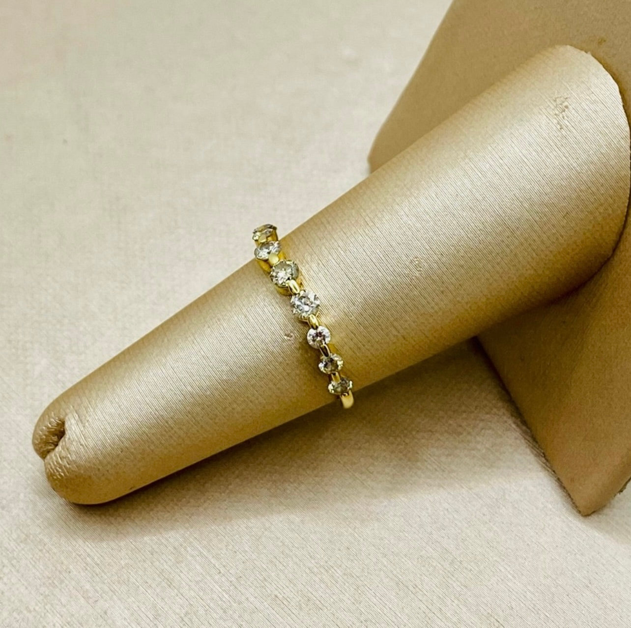 18k Yellow Gold Curved .60 ctw Diamond Ring