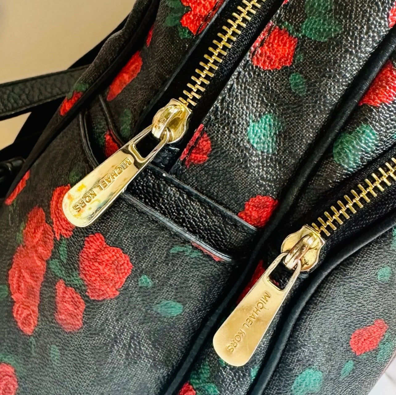 Michael Kors Abbey Medium MK Logo & Floral Print Backpack