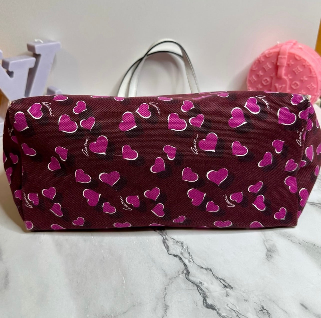 Limited Edition GUCCI Heartbeat Print Canvas Tote Bag