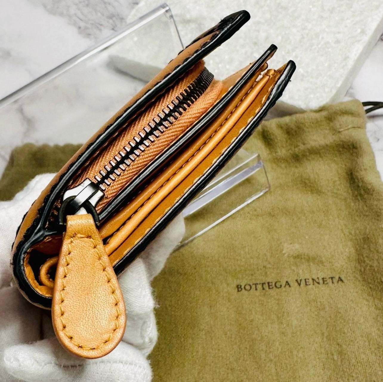 EUC Rare Bottega Veneta Medium Nappa Intrecciato Woven Leather French Compact Wallet