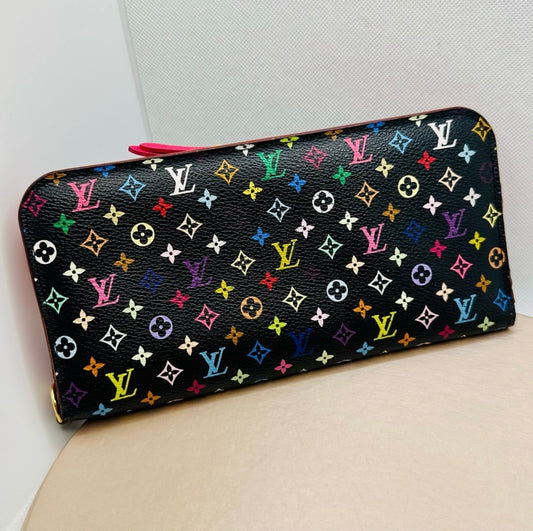 Louis Vuitton x Takashi Murakami Black Portefeuille Insolite Monogram Wallet