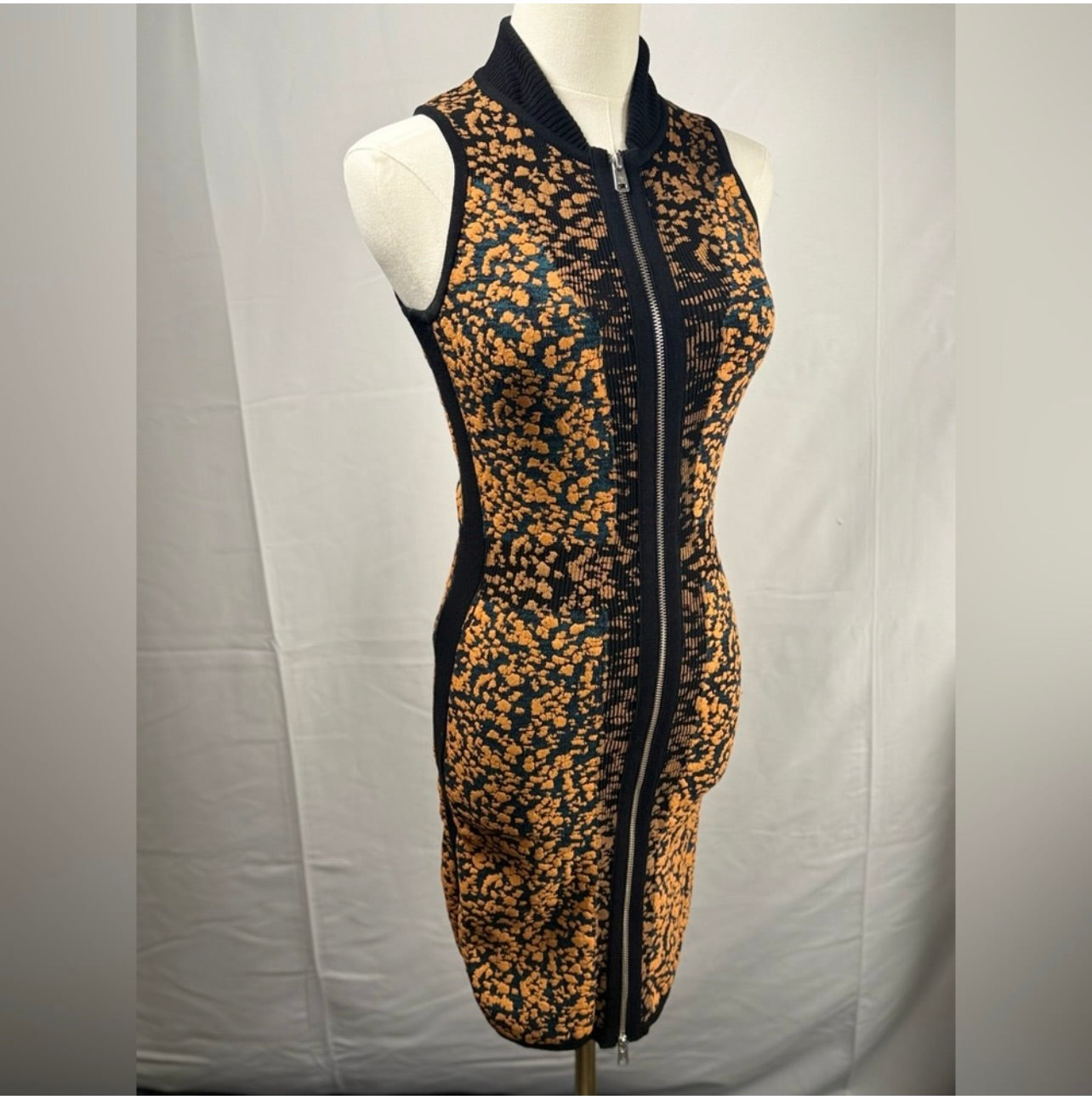 McQ Alexander McQueen Zip Sleeveless Bodycon Sheath Dress