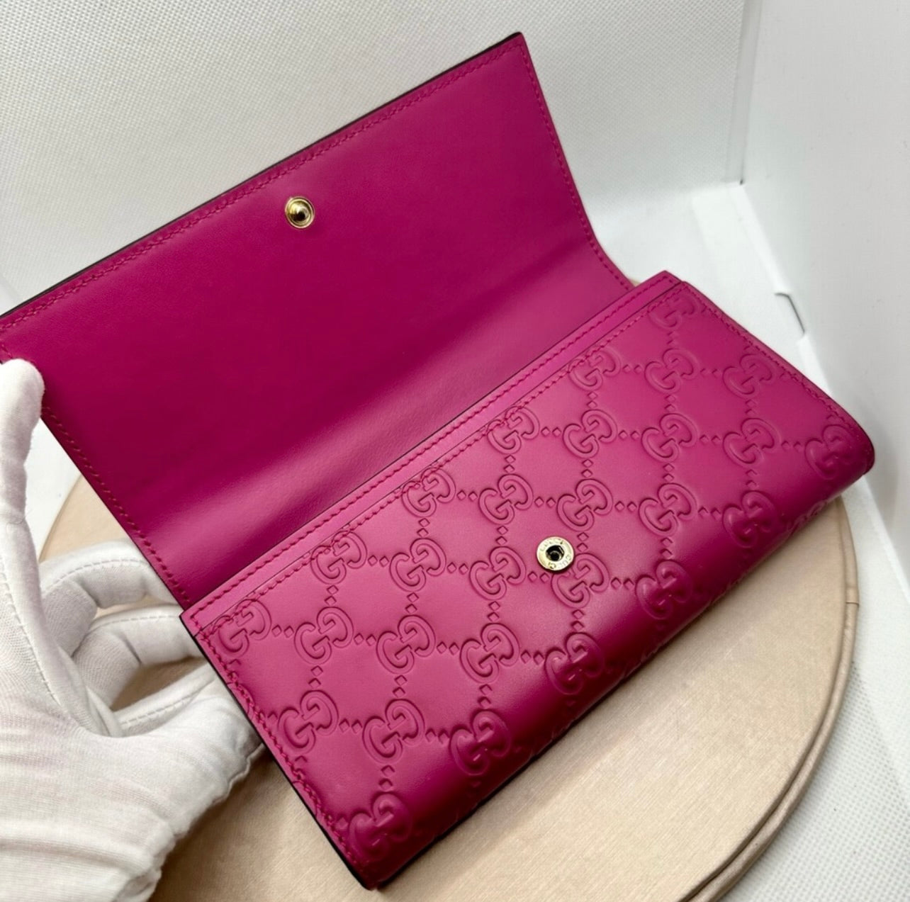 Gucci Pink/Purple Guccissima Leather Long Continental Wallet