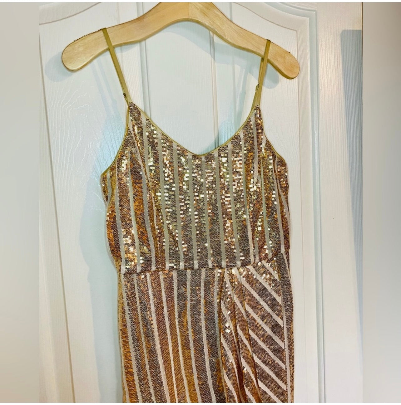 Nanette Lepore Metallic Gold Sequin Cocktail Dress