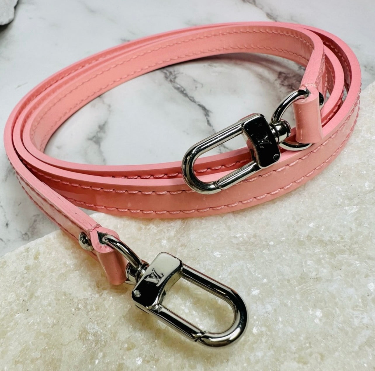 New Authentic Louis Vuitton Pink Patent Leather Bag Strap