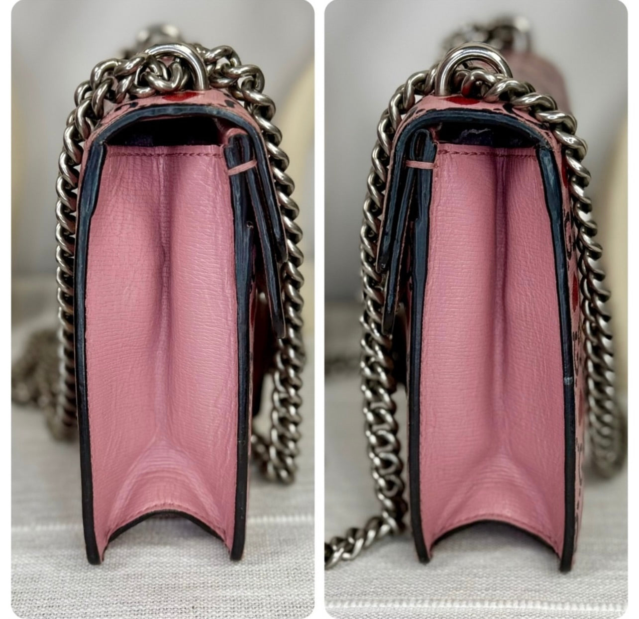 GUCCI Pink Calfskin Leather Valentine's Day Exclusive Dionysus Shoulder Bag