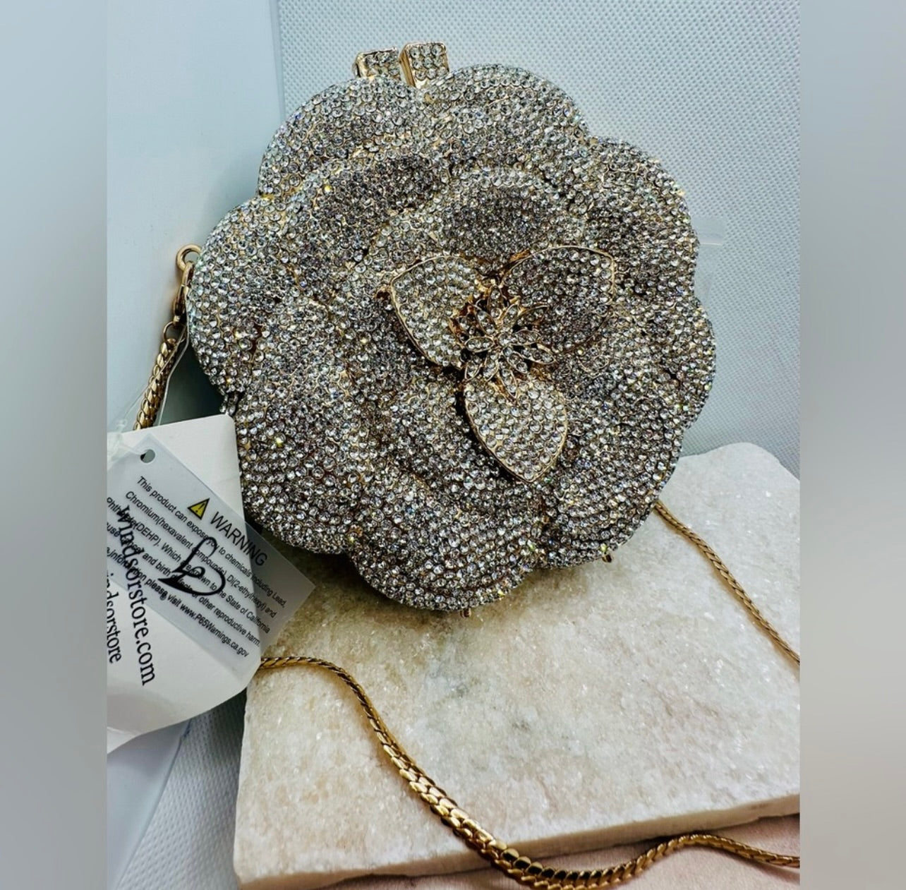 New Windsor Divine Luxury Rhinestone Rose Minaudiere Bag