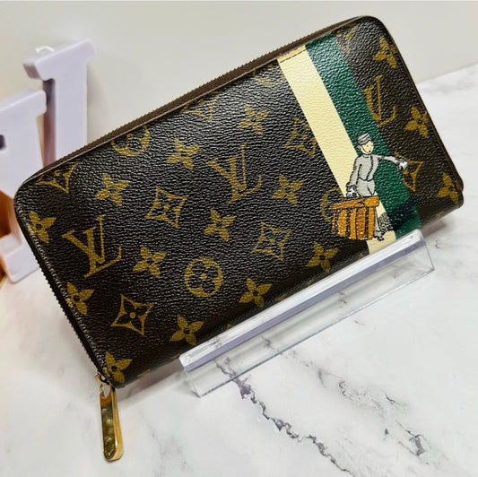 Louis Vuitton Monogram Groom Zippy Organizer Wallet Alpine Green