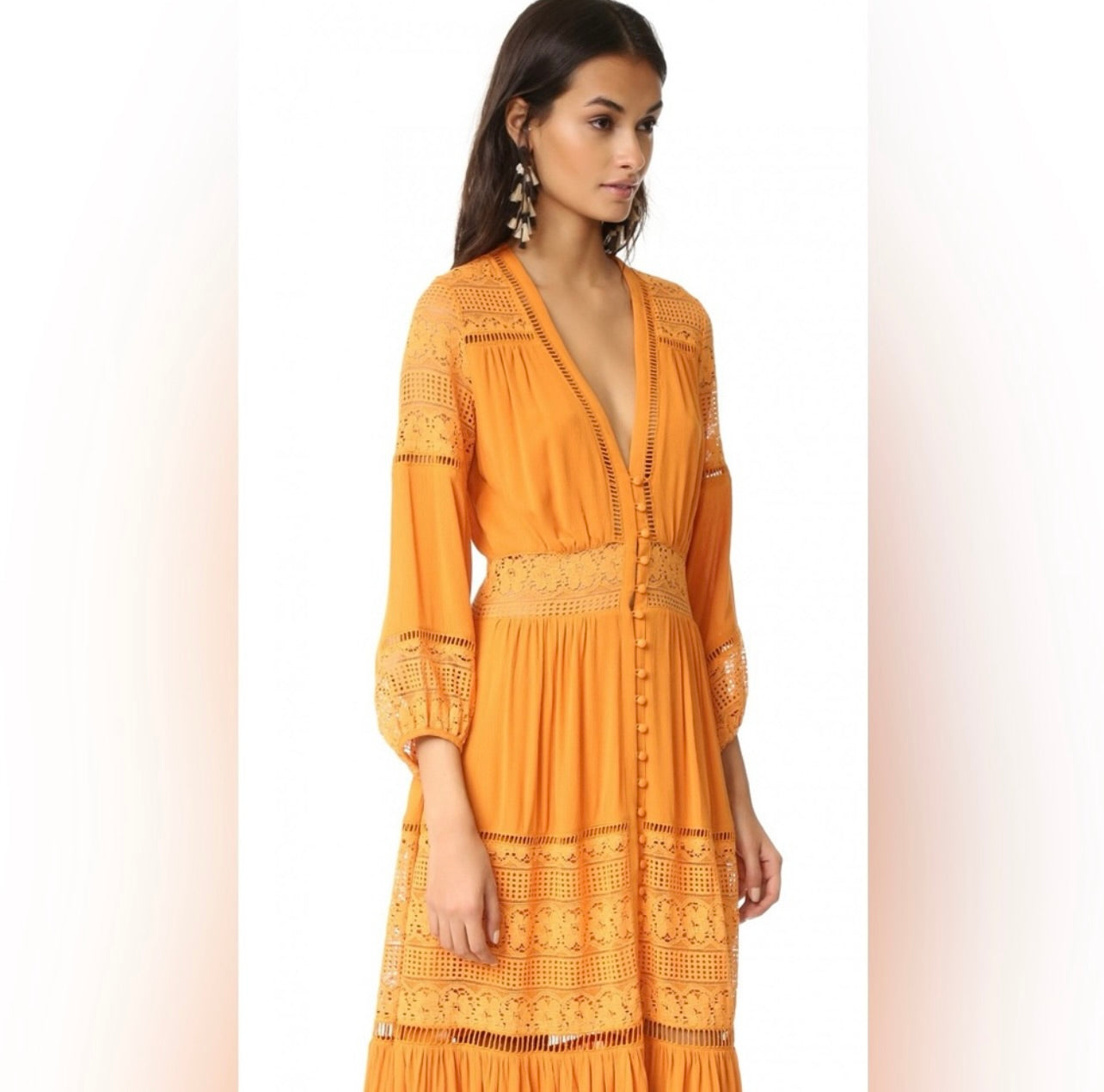 Vintage Spell & the Gypsy Collective Maple Olivia Luxe Lace Midi Dress