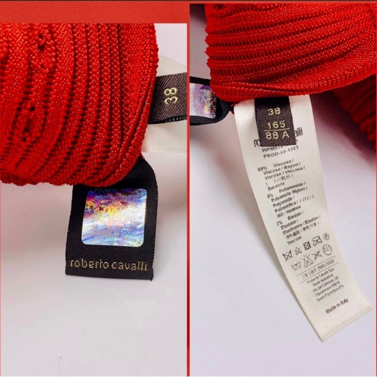 New Roberto Cavalli Red Jacquard Knitted Sleeveless Bodycon Mini Dress