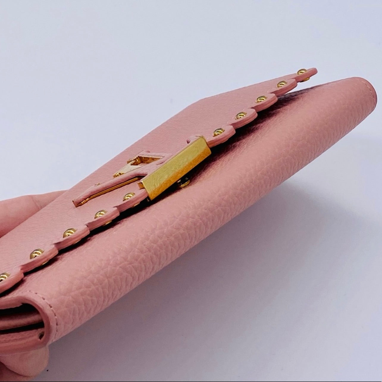 Louis Vuitton Pink Taurillon Leather Capucines Studded Wallet