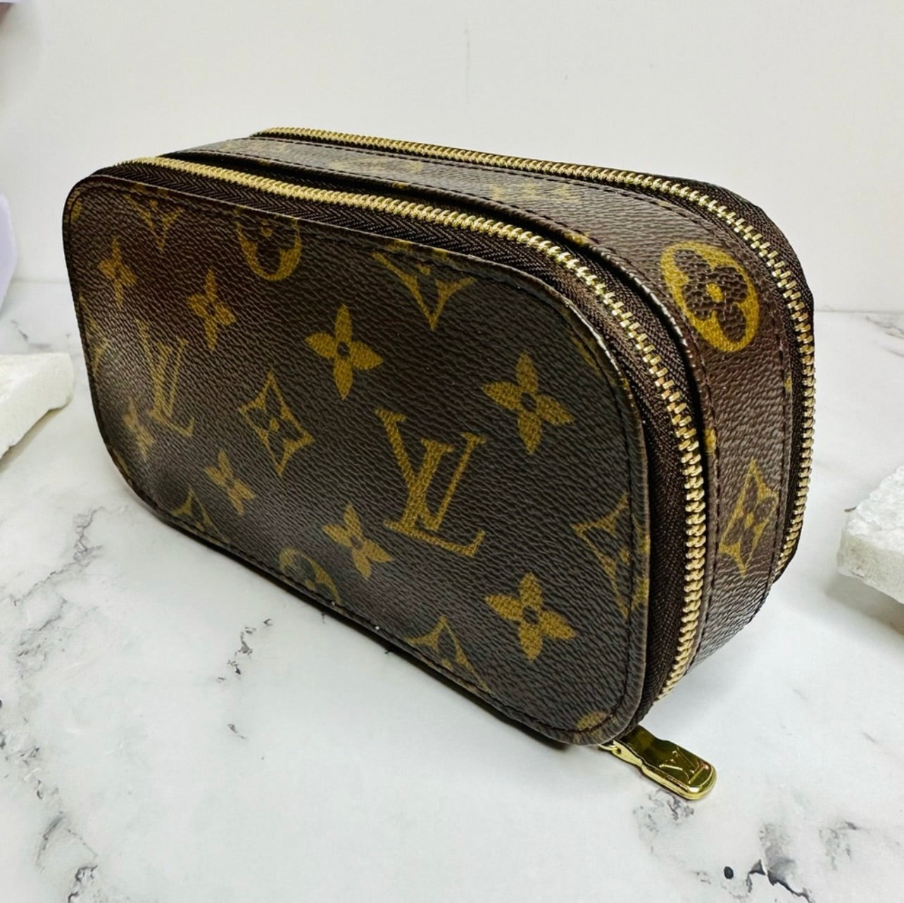 Vintage Louis Vuitton Monogram Trousse Brush PM Cosmetic Pouch