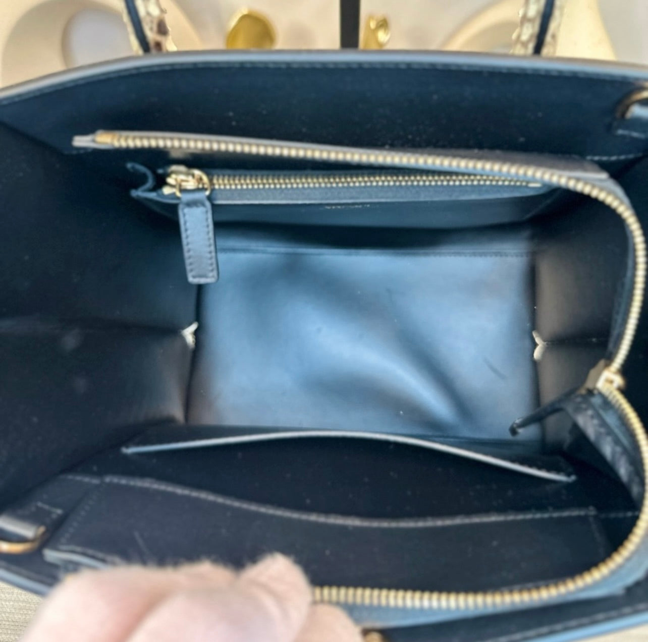 New VERSACE Medium Virtus Calf Leather & Python Handbag