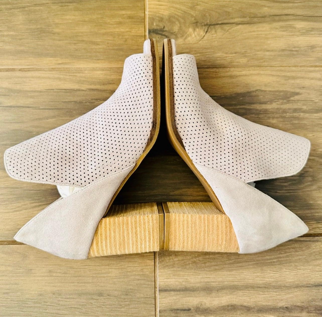 New Cole Haan Suede Shiloh Open Toe Booties